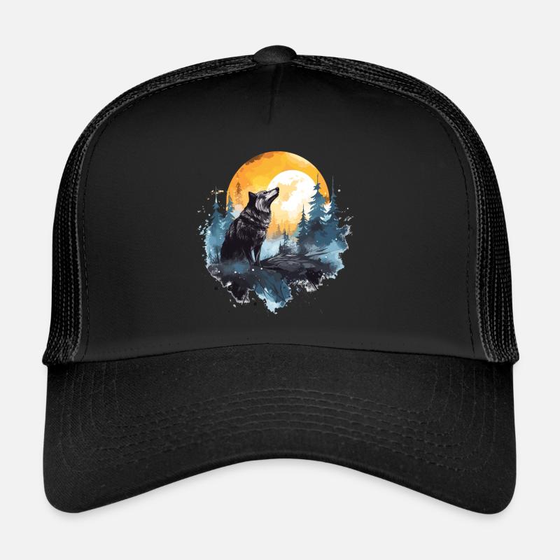 Aquarell Wolf Trucker Cap