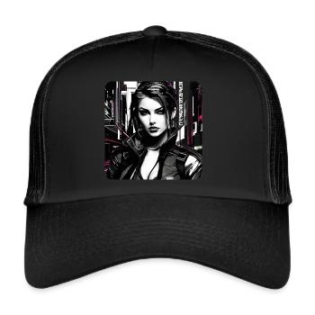 Cool Streetwear Gothic Girl - Casquette trucker  - noir/noir - Devant
