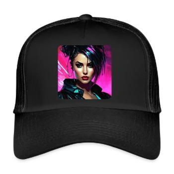 Cool Streetwear Gothic Girl - Casquette trucker  - noir/noir - Devant