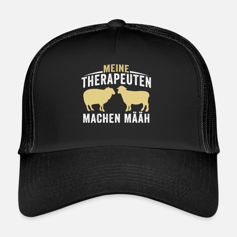 meine therapeuten machen määh - Trucker Cap - Schwarz/Schwarz