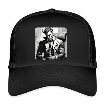 Elegant devil with suit and tie - Trucker Cap - black/black - Front