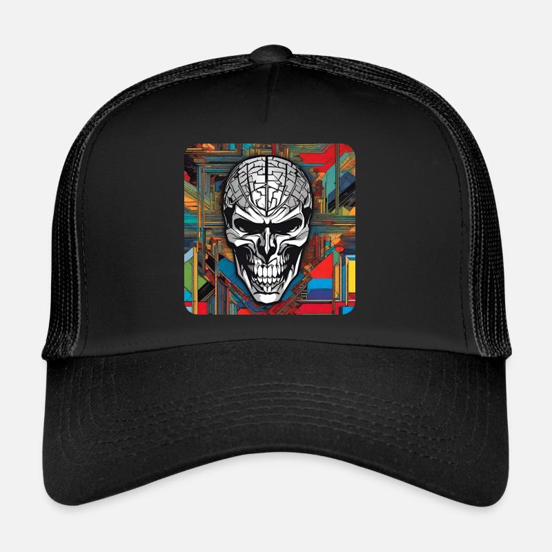 Crâne dans un style rétro Casquette trucker 