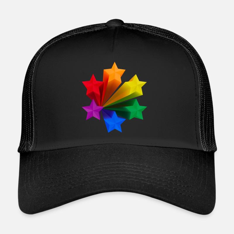 Dynamische Regenbogen-Sterne LGBT Trucker Cap