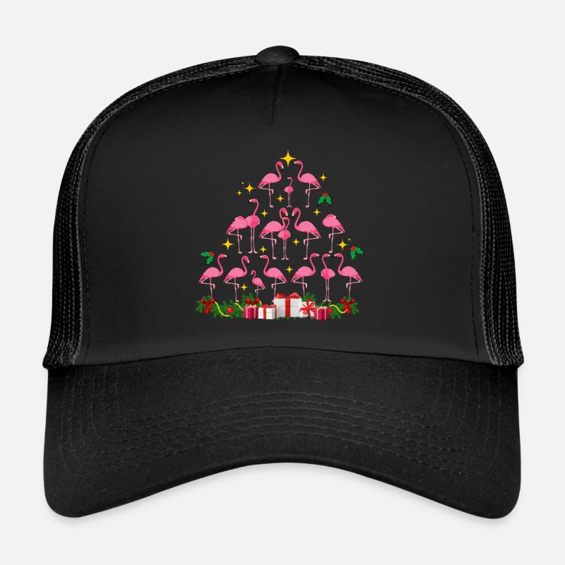 Flamant rose Noël. Cadeau de Noël Casquette trucker 