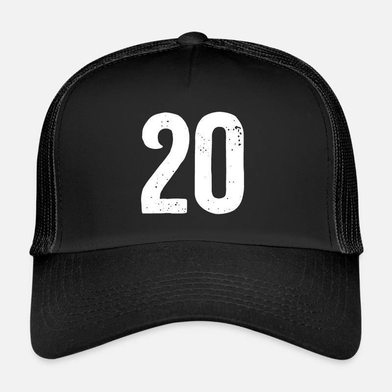 20 numéros blancs Casquette trucker 