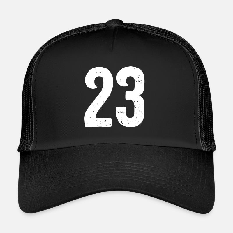 23 Numéros Blanc Casquette trucker 