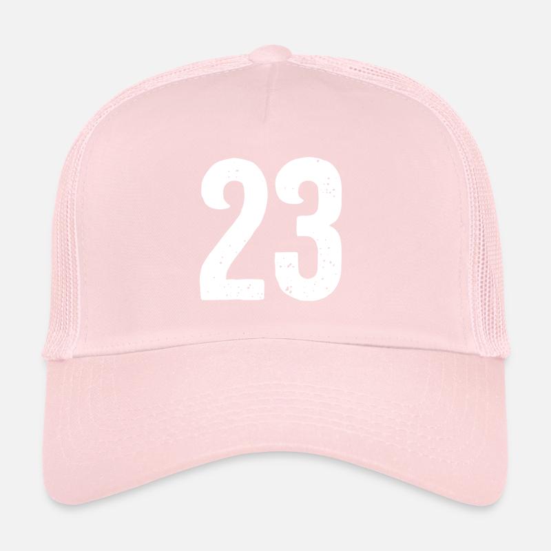 23 Numéros Blanc Casquette trucker 