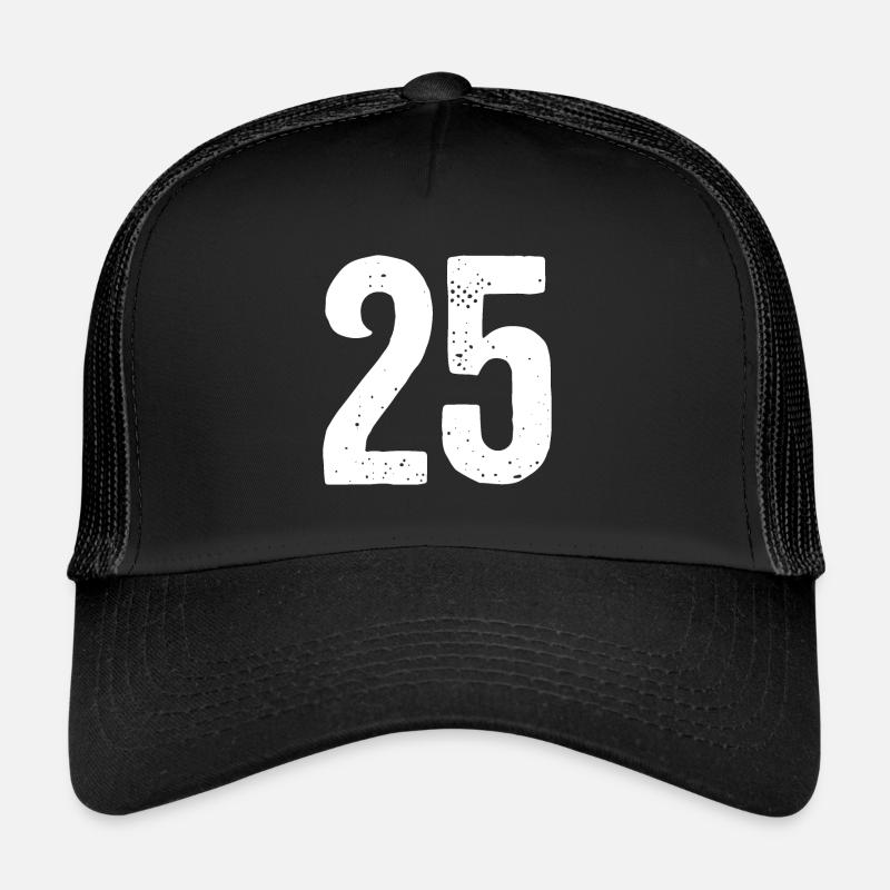 25 Numéros Blanc Casquette trucker 