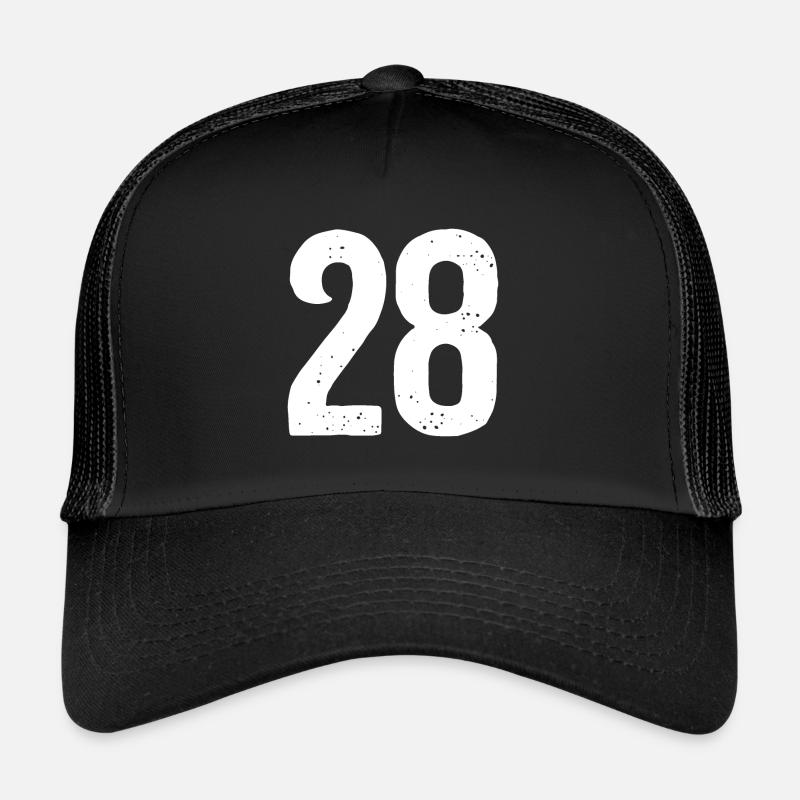 28 Numbers White - Trucker Cap - black/black