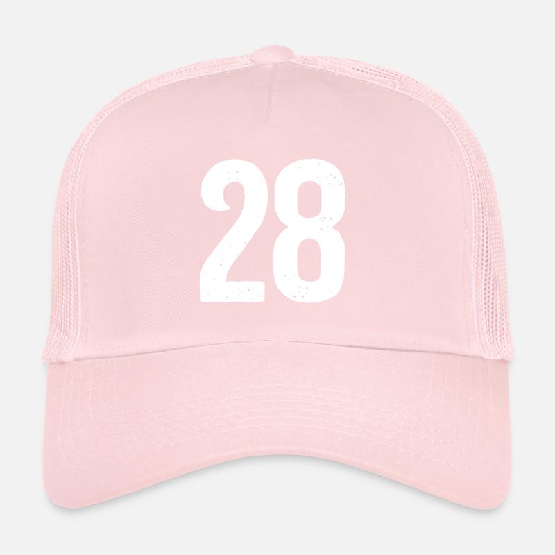 28 Numéros Blanc Casquette trucker 