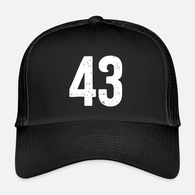43 Zahlen Weiß Trucker Cap