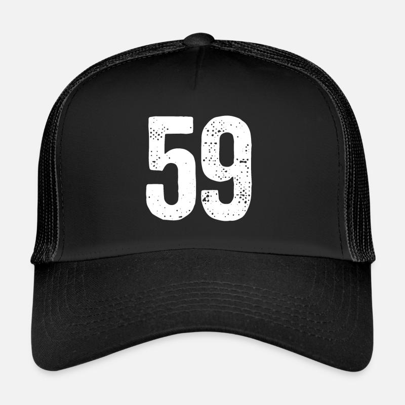 59 Numéros Blanc Casquette trucker 