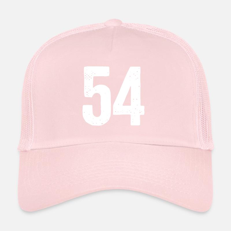 54 Numéros Blanc Casquette trucker 