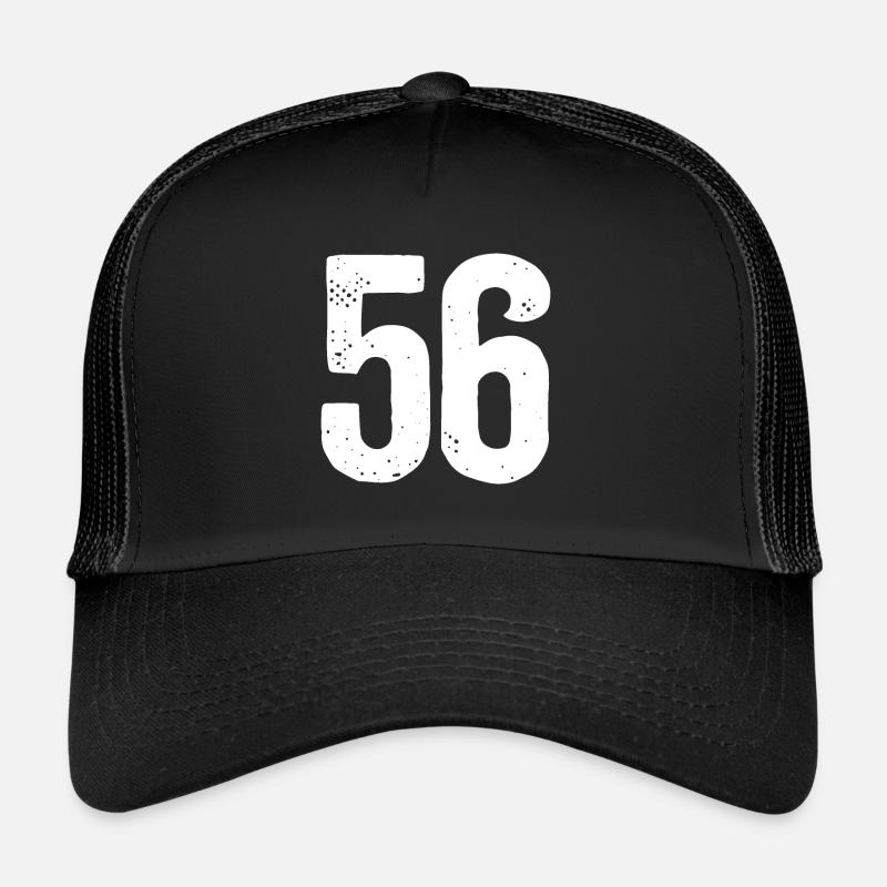 56 Numéros Blanc Casquette trucker 