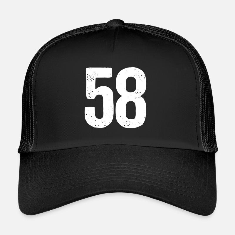 58 Numéros Blanc Casquette trucker 