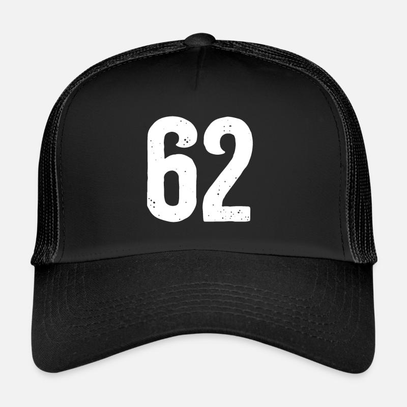 62 Numéros Blanc Casquette trucker 