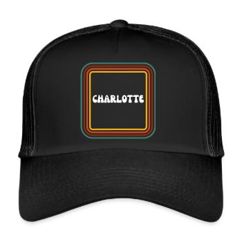Retro name Charlotte - Trucker Cap - black/black - Front