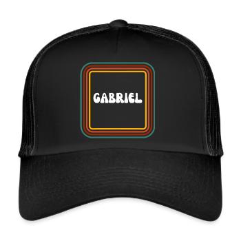 Retro name Gabriel - Trucker Cap - black/black - Front