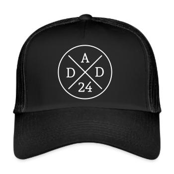 Dad 24 Vater Baby Papa 2024 - Trucker Cap - Schwarz/Schwarz - Vorne