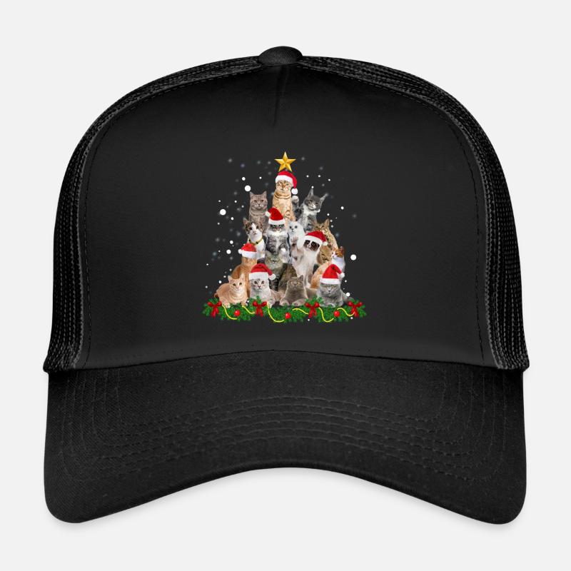 Drôles de chats Arbre de Noël Casquette trucker 
