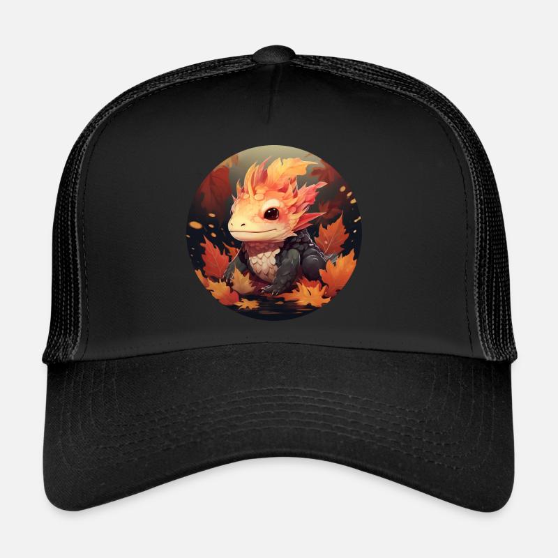 Axolotl dans le feuillage d’automne Casquette trucker 