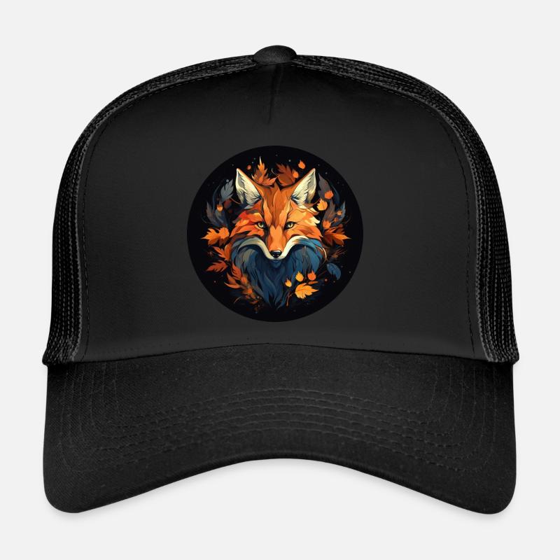 Renard dans le feuillage d’automne Casquette trucker 
