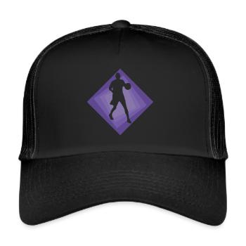 Basketteur BBall Hooping - Casquette trucker  - noir/noir - Devant
