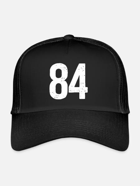 84 Numéros Blanc - Casquette trucker  - noir/noir - Devant
