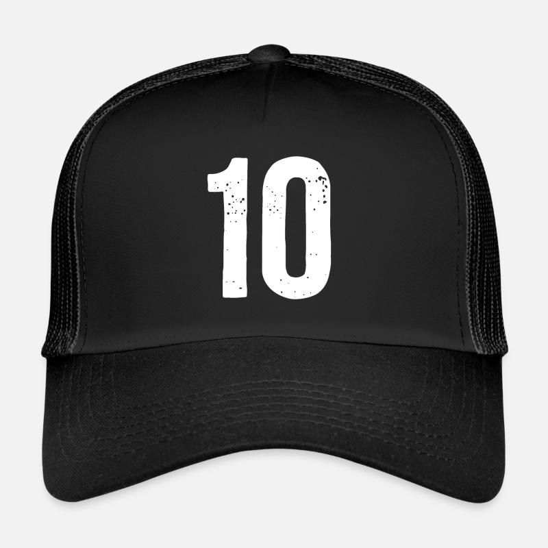 10 Zahlen Weiß Trucker Cap