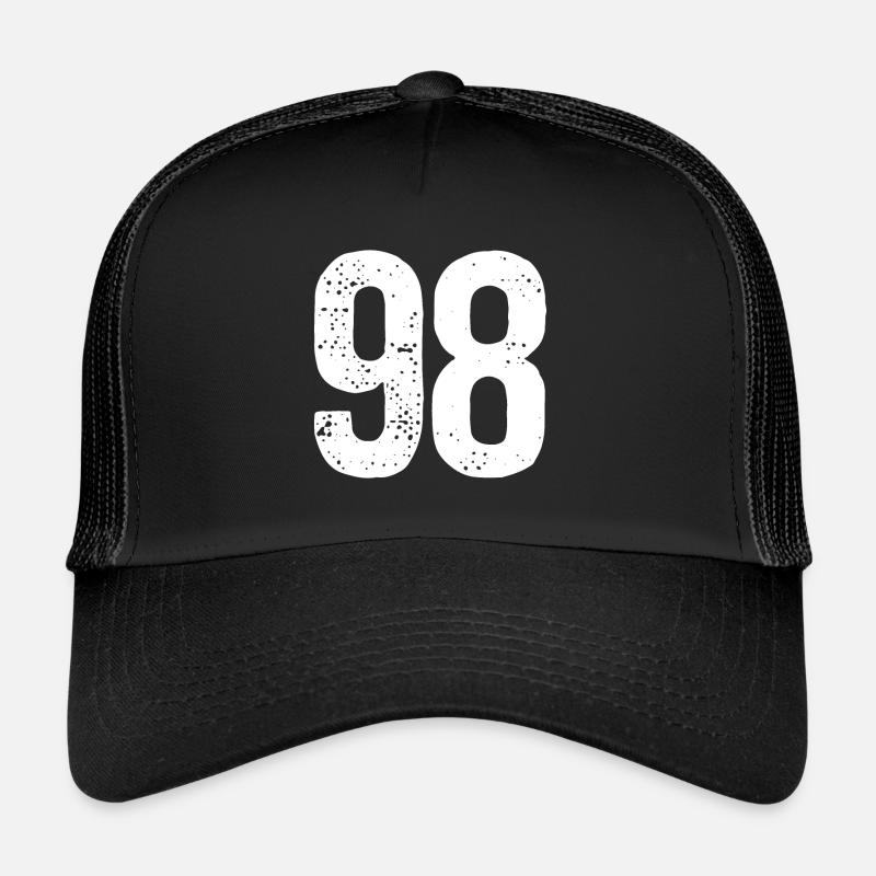 98 Numéros Blanc Casquette trucker 