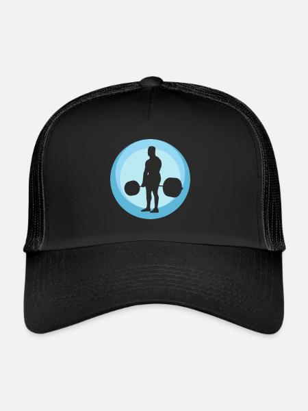 Weightlifting Deadlift Kraftsport - Trucker Cap - Schwarz/Schwarz - Vorne