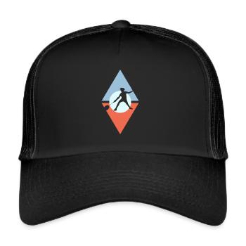 Badminton Badmintonspieler Drop - Trucker Cap - Schwarz/Schwarz - Vorne