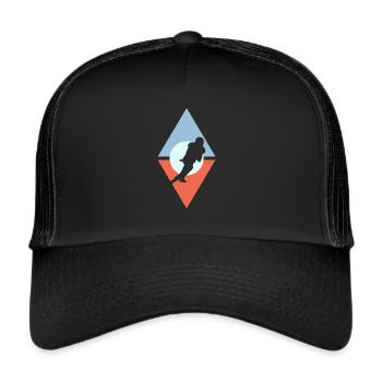 Arrière de football américain - Casquette trucker  - noir/noir - Devant