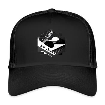 Collage Modern Style/ Landscape - Trucker Cap - black/black - Front