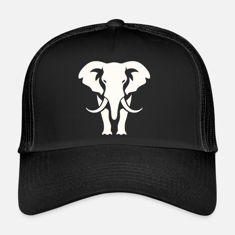 Logo blanc Elephant Silhouette Casquette trucker 