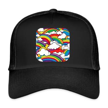 Rainbows and clouds - Trucker Cap - black/black - Front