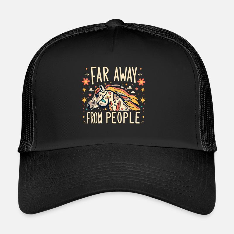 Pferd - Trucker Cap - Schwarz/Schwarz