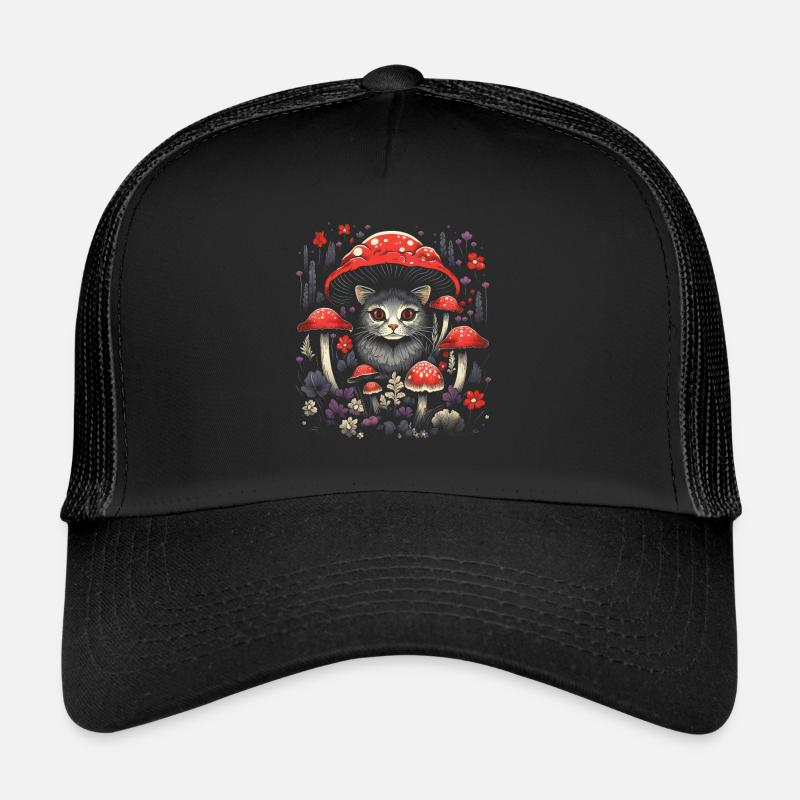 Champignon de chat Cottagecore Casquette trucker 