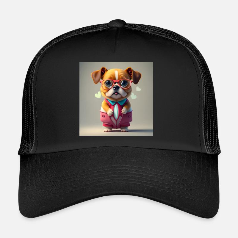 Hunderote Brille Trucker Cap