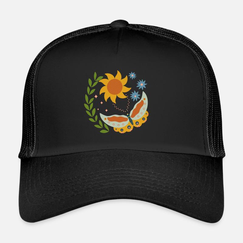 Schmetterling mit Sonnenblumen Trucker Cap