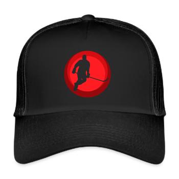 Hockey sur glace Hockey sur glace Joueur de hockey sur glace - Casquette trucker  - noir/noir - Devant