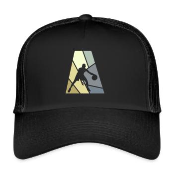 Basket-ball joueur Hoop BBall - Casquette trucker  - noir/noir - Devant