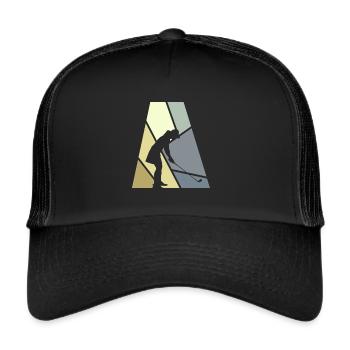 Golfer Putting Golf Ball - Trucker Cap - black/black - Front