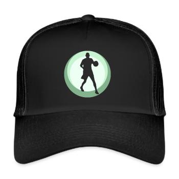 Basketball Basketballer Hoop - Trucker Cap - black/black - Front