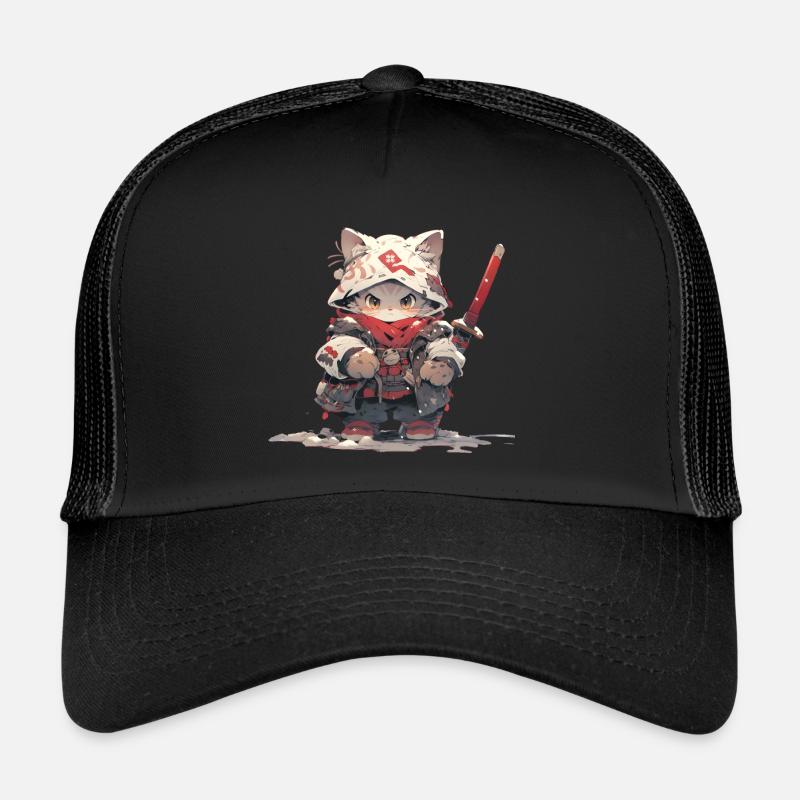 Cute Cat Samurai Trucker Cap