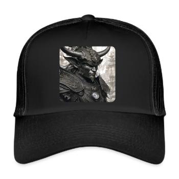 Proud Warrior with Horns Helmet - Trucker Cap - black/black - Front