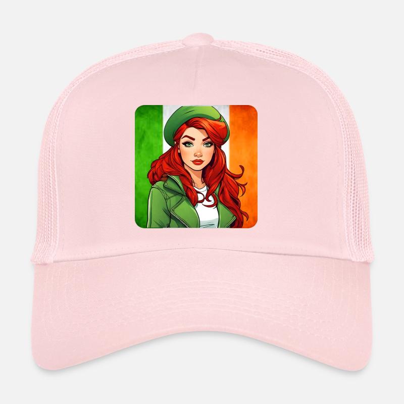 Cooles irisches rothaariges Mädchen Trucker Cap