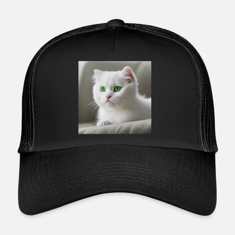 chat yeux verts Casquette trucker 