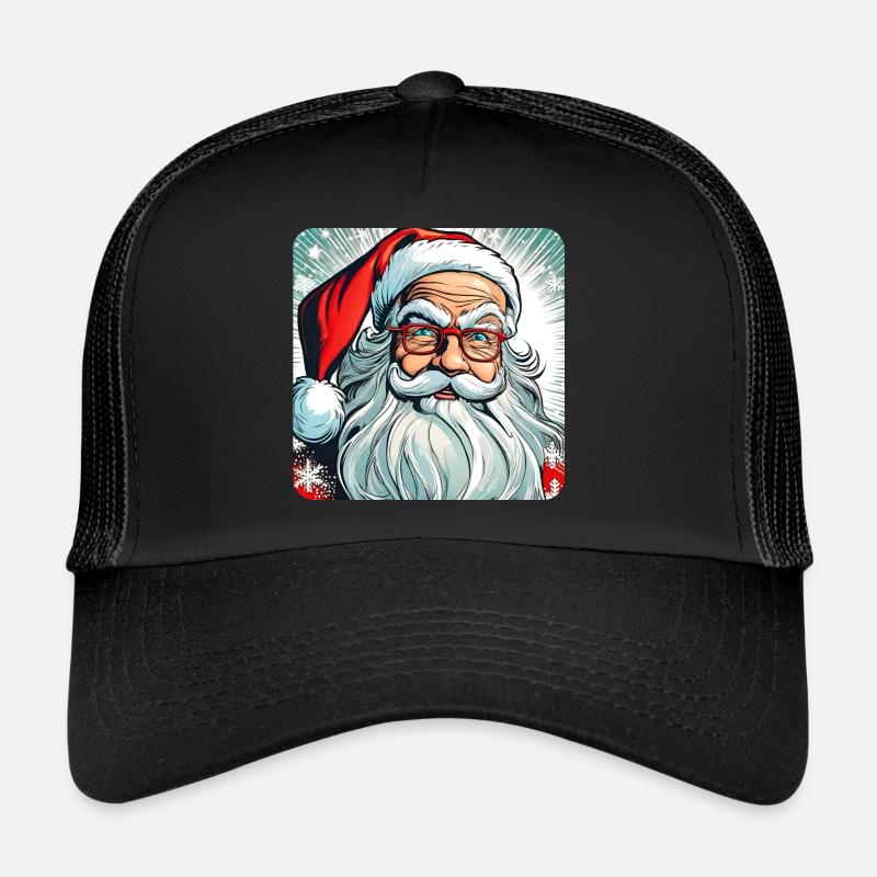 Witziger Weihnachtsmann mit Brille Trucker Cap