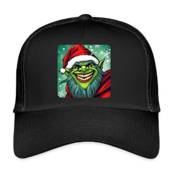 Böser Weihnachtstroll - Trucker Cap - Schwarz/Schwarz - Vorne